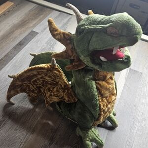 Folkmantis Puppets Wyvern Dragon Hand Puppets Green Wings